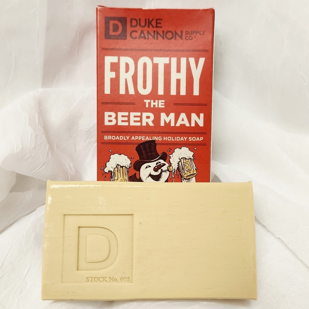 Duke Cannon Frothy the Beer Man Bar Soap 10 oz Christmas Holiday Gift for Men